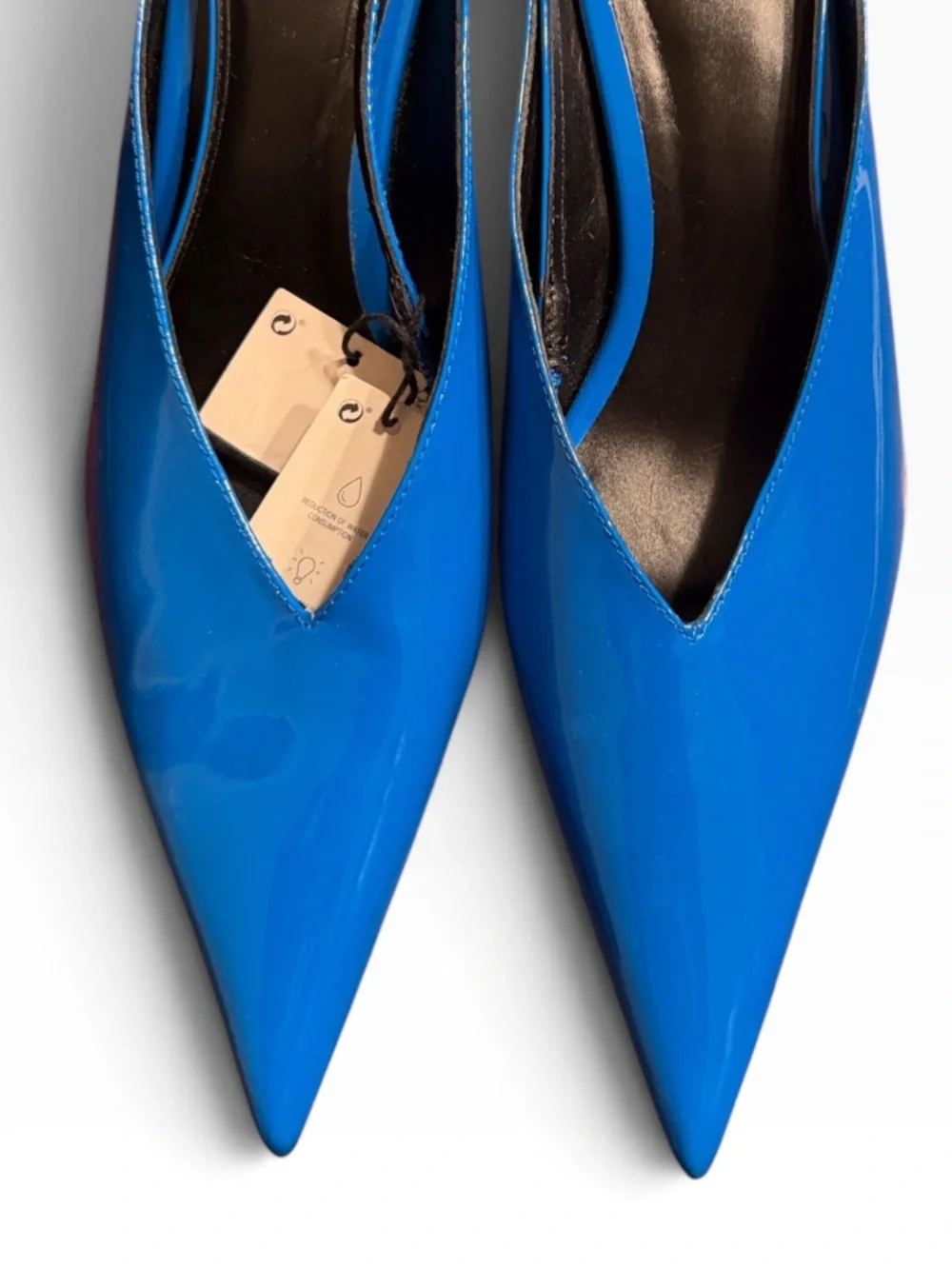 Zara Royal Blue Pointed Toe Slingback Shoes Size 39